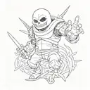 sans undertale fight tattoo design idea