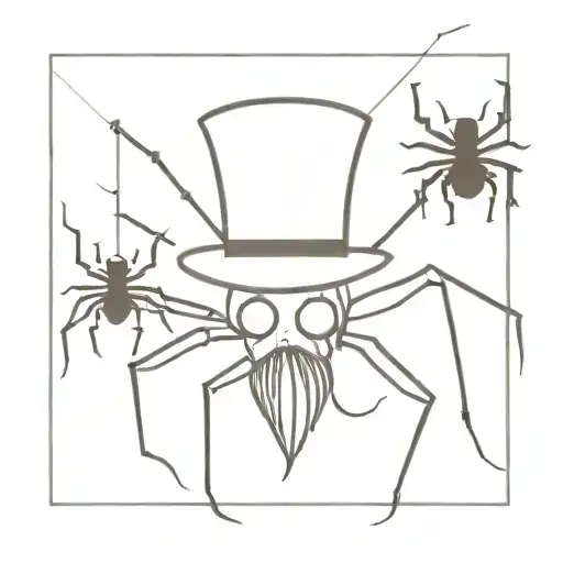 rubber hose spider with a top hat & smoking tattoo design idea