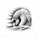 flamingo with name "Aimee" tattoo design idea