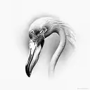 flamingo with name "Aimee" tattoo design idea