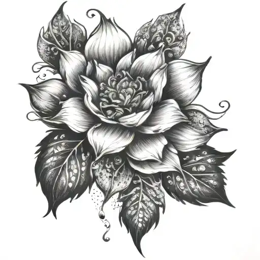 A tattoo symbolizing the connection between reality and consciousness through a floral motif tattoo design idea