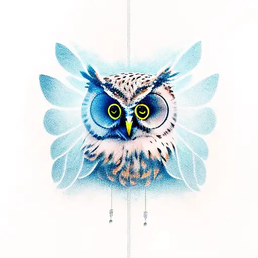 owl with open wings shades  tattoo design idea
