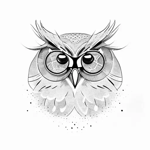 owl with shades  tattoo design idea