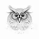 owl with shades  tattoo design idea