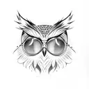 owl with shades  tattoo design idea