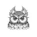 owl with shades  tattoo design idea