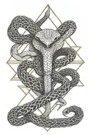 snake wrapped tattoo design idea