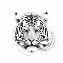 Zarpa tigre entre plantas tattoo design idea