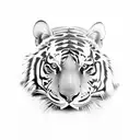 Zarpa tigre entre plantas tattoo design idea