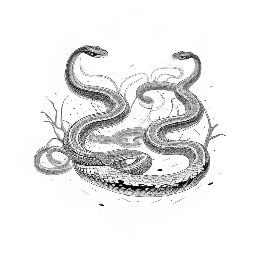 snakes with spiders  tattoo design idea