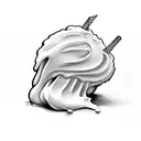 dripping ice cream cone tattoo design idea