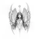angel protecting man  tattoo design idea