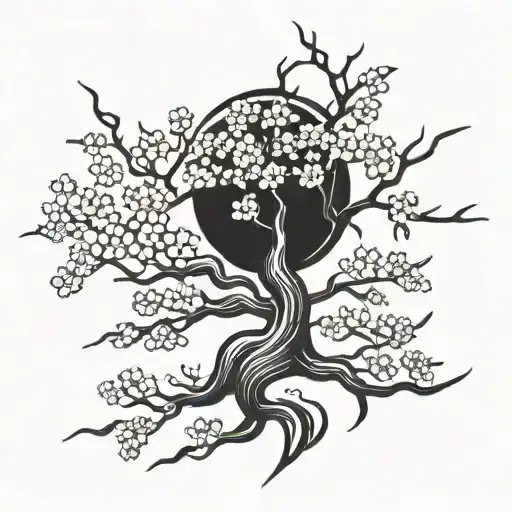 Cherry Blossom tree tattoo design idea