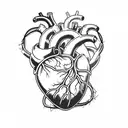 a heart with barbed wire tattoo design idea