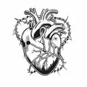 a heart with barbed wire tattoo design idea