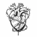 a heart with barbed wire tattoo design idea