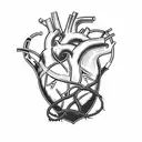 a heart with barbed wire tattoo design idea