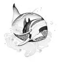 orca in irezumi style tattoo design idea