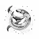 orca in irezumi style tattoo design idea