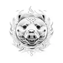 fire water bear  tattoo design idea