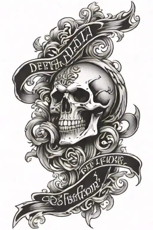 death before dishonor words tattoo design idea