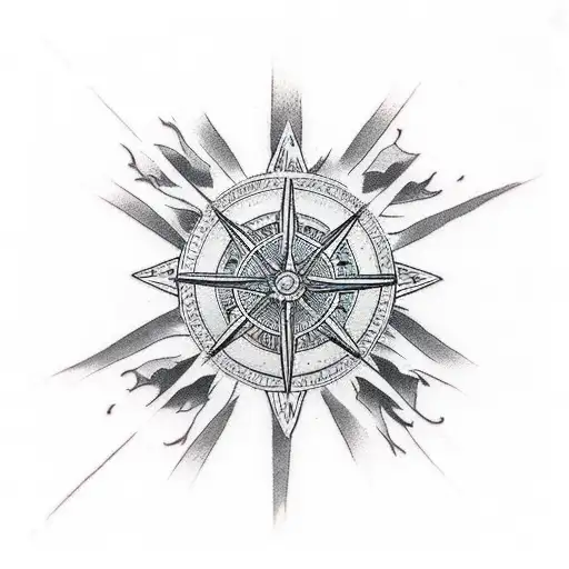 card suites moral compass tattoo design idea