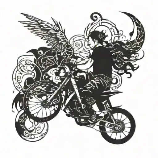 A powerful image of a student conquering obstacles with determination and strength, surrounded by symbols of dreams and confidence tattoo design idea