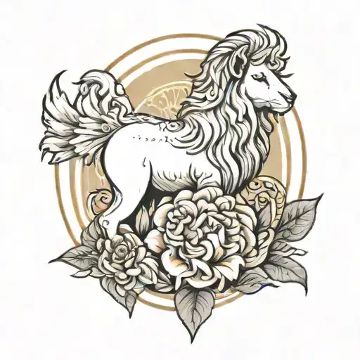 lamb lion dove tattoo design idea