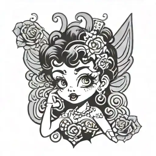 betty boop rockera tattoo design idea
