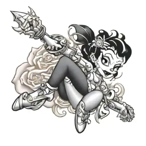 create an exotic rocker betty boop tattoo tattoo design idea