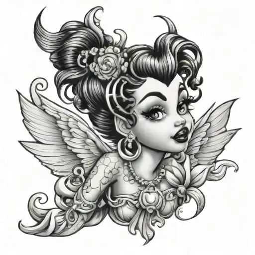 create an exotic rocker betty boop tattoo tattoo design idea