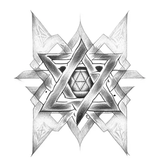 Star of David with L.A.F in the middle tattoo design idea