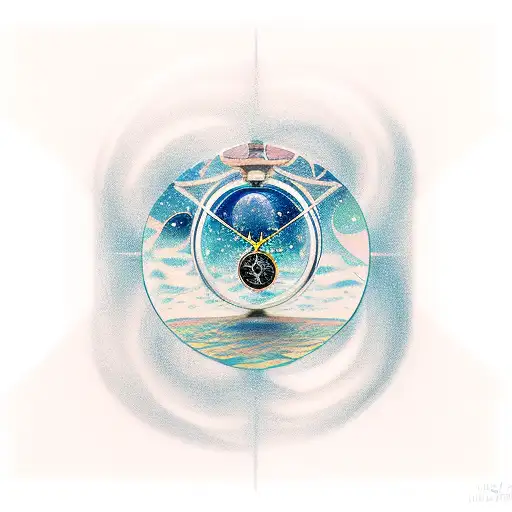 hourglass in space reminding me to be present tattoo design idea