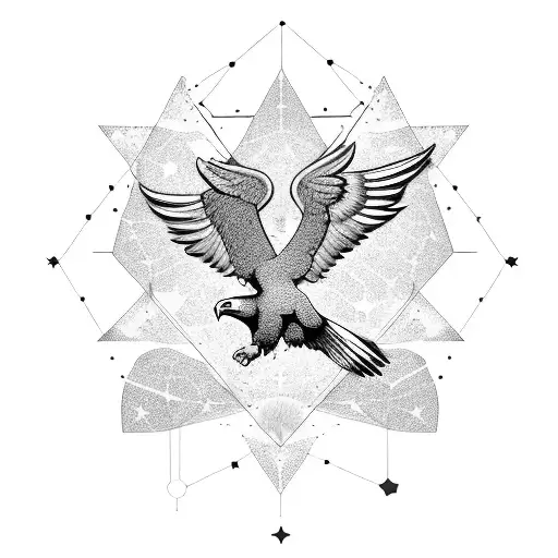 A constellation of stars forming the shape of an eagle soaring through the sky like an armband tattoo design idea