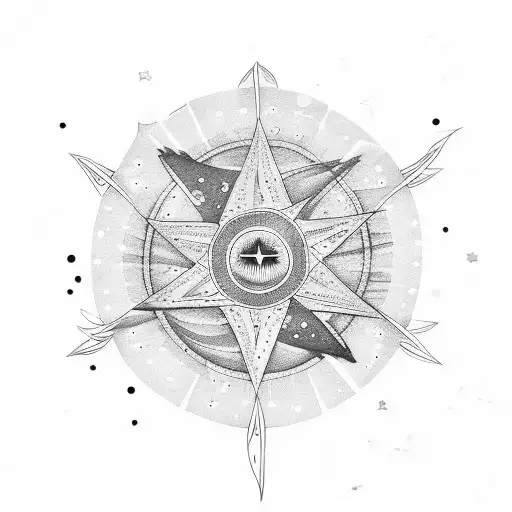  stars and moon soaring through the sky like a bracelet tattoo design idea