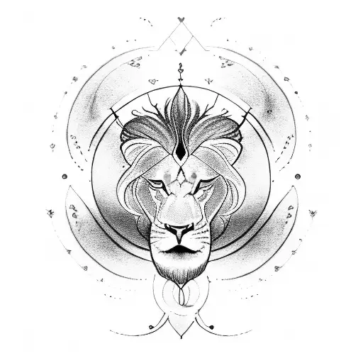 Infinity Symbol birds sun moon lion feather tattoo design idea