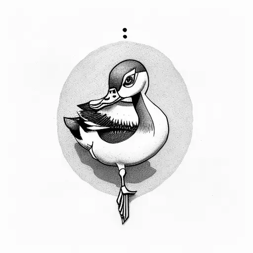 duck with big eyes tattoo design idea