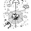 umbrella tattoo design idea