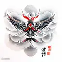 dive bomber on fire tattoo design idea