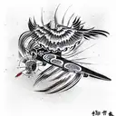dive bomber on fire tattoo design idea
