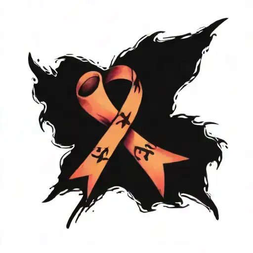 4 cancer ribbons manly tattered and weathered  tattoo design idea