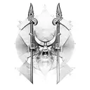 samurai sword and viking axe tattoo design idea