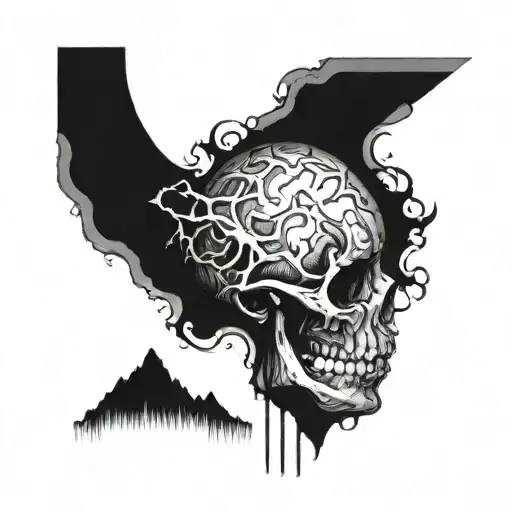 depressing introspective art for inner bicep tattoo design idea