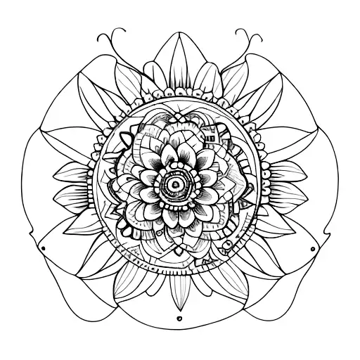 indi flowerchild hippie fillers tattoo design idea