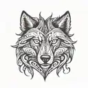 tribal wolf tattoo design idea