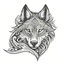 tribal wolf tattoo design idea