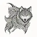 tribal wolf tattoo design idea