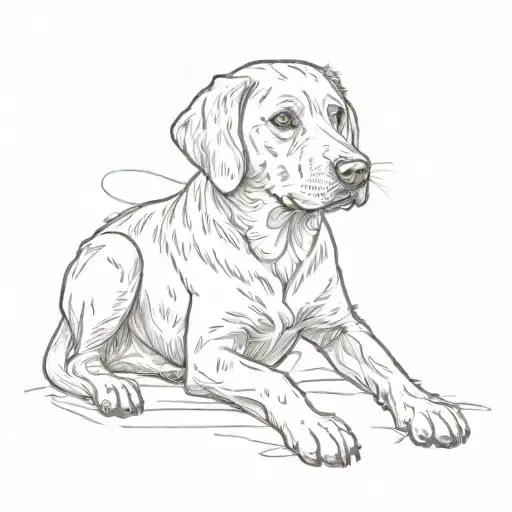 labrador retriever tattoo design idea