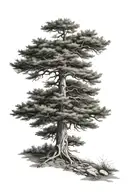 cedar tree growing tattoo design idea