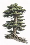 cedar tree growing tattoo design idea